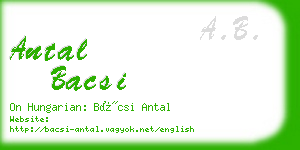 antal bacsi business card